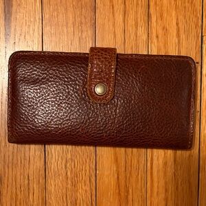 Portland Leather Rich Brown Pebbled Snap Wallet